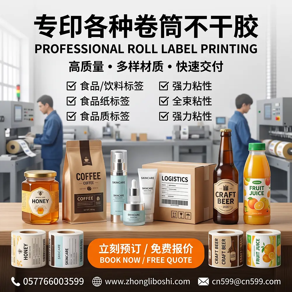 各种材质卷筒不干胶印刷