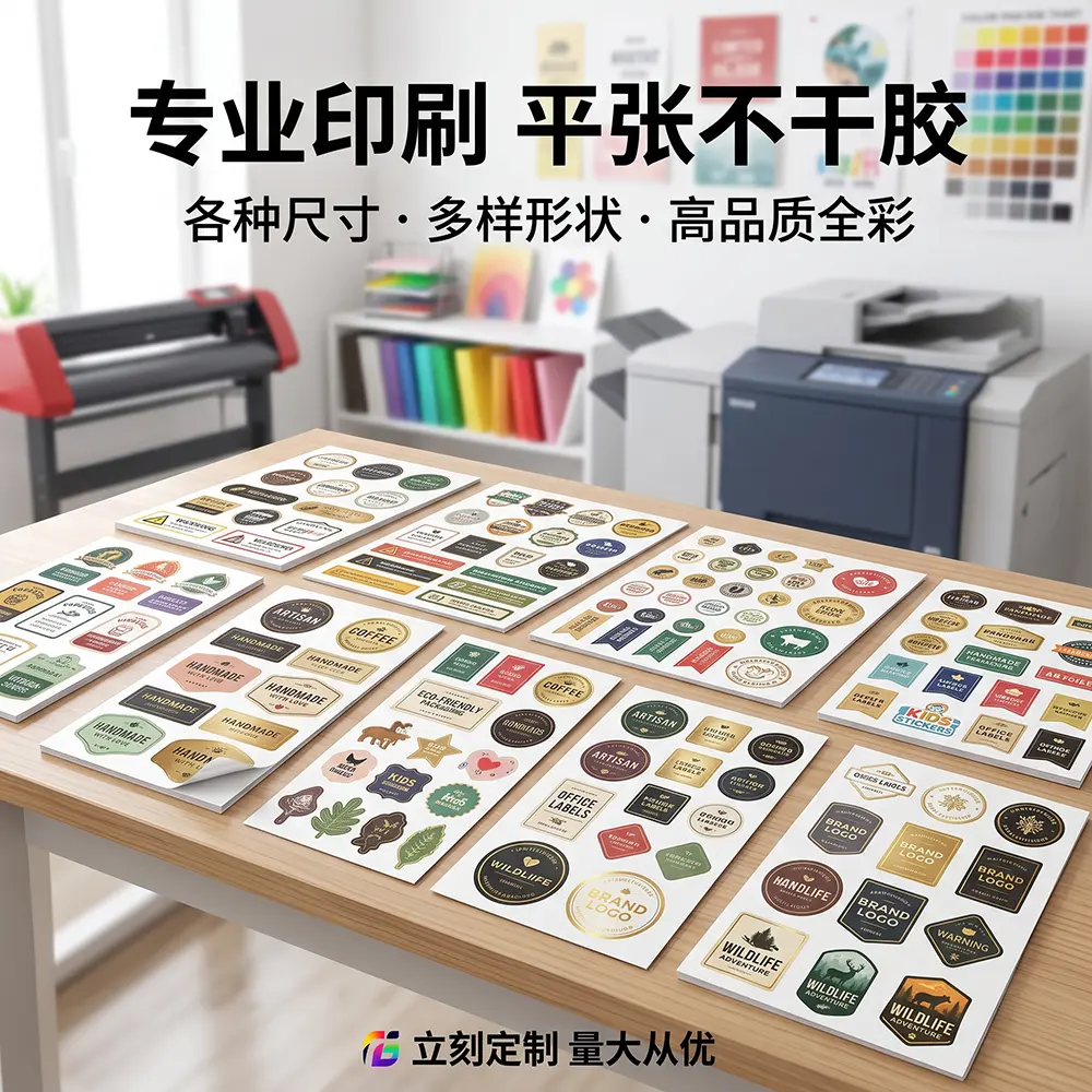 各种材质平张不干胶印刷